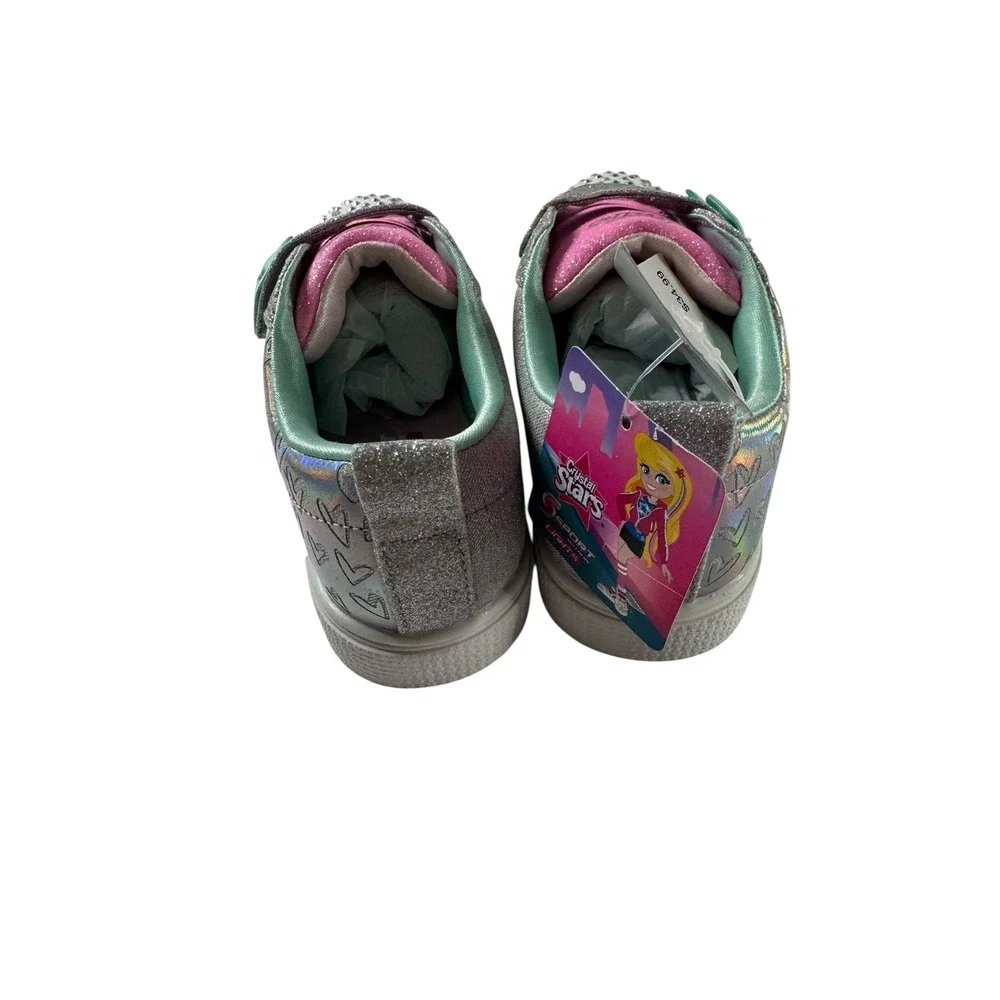 S Sport by Skechers Kelsi Rhinestone Bow Sneakers Lights Toddler Girl Size 5 NWT
